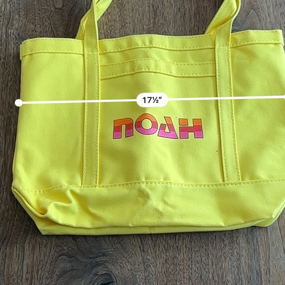 NOAH Retro Surfing Neon Yellow CanvasTote Bag EUC - Picture 5 of 6
